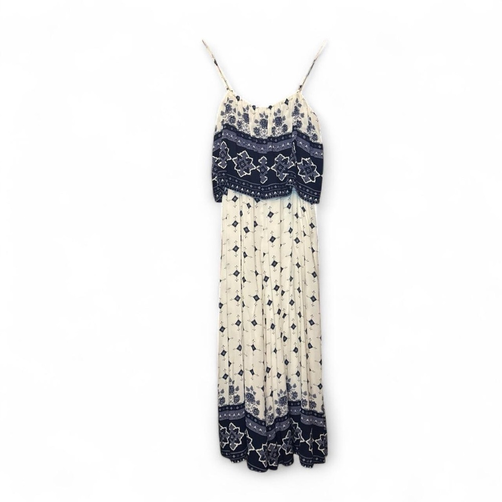 NWT Somedays Lovin Morning Tides Blue & White Wide Leg Flowy Jumpsuit — SMALL - Picture 6 of 6